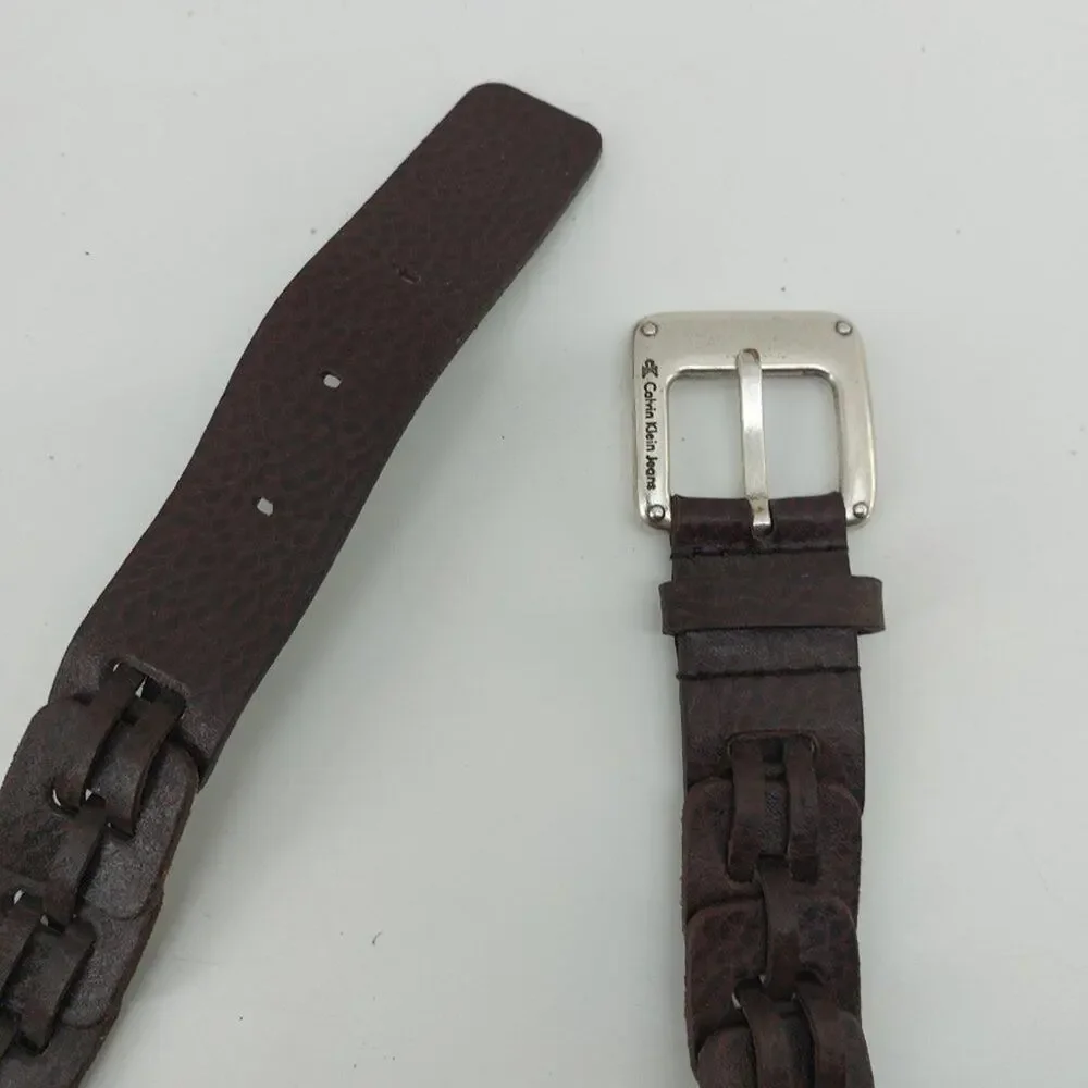 CK Calvin Klein Jeans Chain Link Brown Maroon Size Small